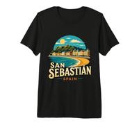 Souvenir de Voyage Vintage de Saint-Sébastien en Espagne T-Shirt Haut de Gamme