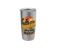 Souvenir de voyage vintage du Sénégal, cadeau mémorable Gobelet isotherme en acier inoxydable double paroi