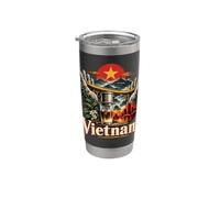Souvenir de voyage vintage du Vietnam Gobelet isotherme en acier inoxydable double paroi