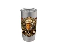 Souvenir de voyage vintage en Tchéquie Gobelet isotherme en acier inoxydable double paroi