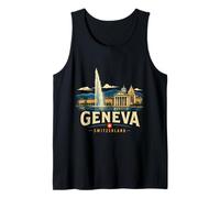 Souvenir de Voyage Vintage Genève Suisse Cadeau Monument Débardeur