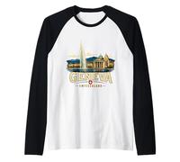 Souvenir de Voyage Vintage Genève Suisse Cadeau Monument Manche Raglan
