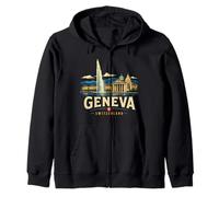Souvenir de Voyage Vintage Genève Suisse Cadeau Monument Sweat à Capuche