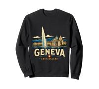Souvenir de Voyage Vintage Genève Suisse Cadeau Monument Sweatshirt