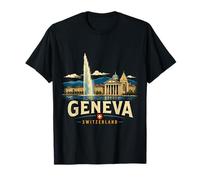 Souvenir de Voyage Vintage Genève Suisse Cadeau Monument T-Shirt