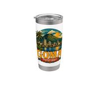 Souvenir de voyage vintage Goma RD Congo Gobelet isotherme en acier inoxydable double paroi