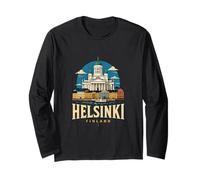 Souvenir de Voyage Vintage Helsinki Finlande Cadeau Monument Manche Longue