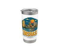 Souvenir de voyage vintage Kinshasa RD Congo Gobelet isotherme en acier inoxydable double paroi