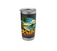 Souvenir de voyage vintage Kribi Cameroun Gobelet isotherme en acier inoxydable double paroi