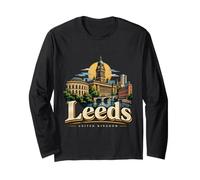 Souvenir de Voyage Vintage Leeds Angleterre Royaume-Uni Manche Longue