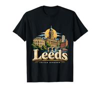 Souvenir de Voyage Vintage Leeds Angleterre Royaume-Uni T-Shirt Graphique avec Valeur