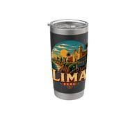 Souvenir de voyage vintage Lima Pérou Gobelet isotherme en acier inoxydable double paroi
