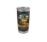 Souvenir de voyage vintage Nazareth Israël Gobelet isotherme en acier inoxydable double paroi
