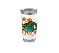 Souvenir de voyage vintage Nosy Be Madagascar Gobelet isotherme en acier inoxydable double paroi