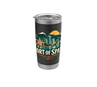 Souvenir de voyage vintage Port d'Espagne Trinidad Gobelet isotherme en acier inoxydable double paroi