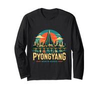 Souvenir de Voyage Vintage Pyongyang en Corée du Nord Manche Longue