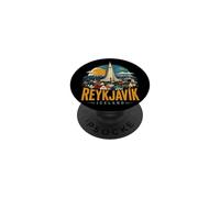 Souvenir de Voyage Vintage Reykjavik Islande PopSockets PopGrip Adhésif