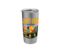 Souvenir de voyage vintage Saint-Louis Sénégal Cadeau monument Gobelet isotherme en acier inoxydable double paroi