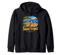 Souvenir de Voyage Vintage Saint Tropez France Cadeau Monument Sweat à Capuche