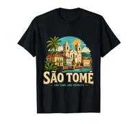 Souvenir de Voyage Vintage Sao Tomé-et-Principe T-Shirt Graphique avec Valeur