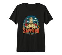 Souvenir de Voyage Vintage Sapporo Japon T-Shirt Haut de Gamme