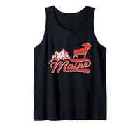 Souvenir de Voyage Vintage Silhouette de Montagne et d'orignal Débardeur