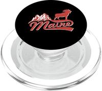 Souvenir de Voyage Vintage Silhouette de Montagne et d'orignal PopSockets PopGrip pour MagSafe