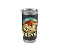 Souvenir de voyage vintage Tripoli Libye, cadeau Gobelet isotherme en acier inoxydable double paroi