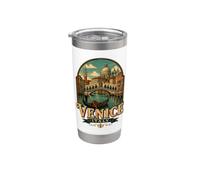 Souvenir de voyage vintage Venise Italie Cadeau monument Gobelet isotherme en acier inoxydable double paroi