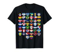 Souvenir des Drapeaux tropicaux des îles des Caraïbes Amériques T-Shirt