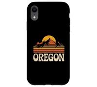 Souvenir d'État rétro des années 70 au Coucher du Soleil d'Oregon Mountain Coque pour iPhone XR