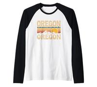 Souvenir d'État rétro des années 70 au Coucher du Soleil d'Oregon Mountain Manche Raglan