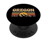Souvenir d'État rétro des années 70 au Coucher du Soleil d'Oregon Mountain PopSockets PopGrip Adhésif