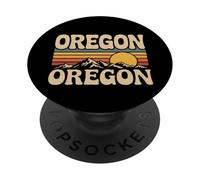 Souvenir d'État rétro des années 70 au Coucher du Soleil d'Oregon Mountain PopSockets PopGrip Adhésif