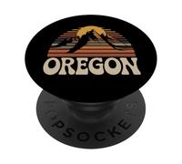 Souvenir d'État rétro des années 70 au Coucher du Soleil d'Oregon Mountain PopSockets PopGrip Adhésif
