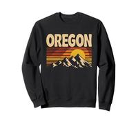 Souvenir d'État rétro des années 70 au Coucher du Soleil d'Oregon Mountain Sweatshirt