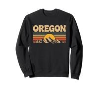 Souvenir d'État rétro des années 70 au Coucher du Soleil d'Oregon Mountain Sweatshirt