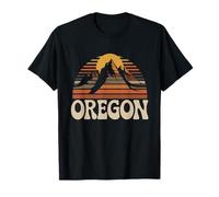 Souvenir d'État rétro des années 70 au Coucher du Soleil d'Oregon Mountain T-Shirt