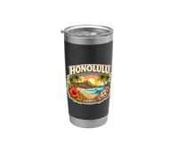 Souvenir d'Honolulu, ville et capitale de l'État d'Hawaï Gobelet isotherme en acier inoxydable double paroi