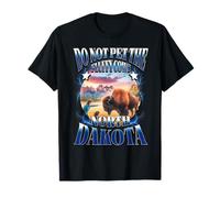 Souvenir drôle de Bison « Do Not Pet The Fluffy Cows North Dakota » T-Shirt