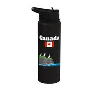 Souvenir du Canada Amoureux des macareux Voyage Canada drapeau canadien Stainless Steel Insulated Water Bottle