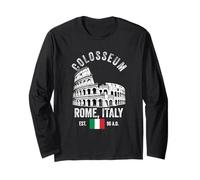 Souvenir du Colisée de Rome Italie avec Drapeau Italien pour Homme et Femme Manche Longue