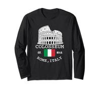 Souvenir du Colisée de Rome Italie avec Drapeau Italien pour Homme et Femme Manche Longue