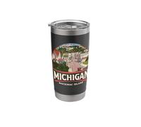 Souvenir du complexe de vacances de Mackinac Island, Michigan, États-Unis Gobelet isotherme en acier inoxydable double paroi