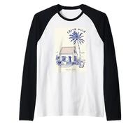 Souvenir du Costa Rica Pura Vida Vintage Beach Art Manche Raglan