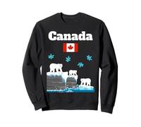 Souvenir du Drapeau Canadien des Ours Polaires du Canada, Flocons de Neige Sweatshirt
