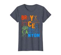 Souvenir du Parc National de Bryce Canyon Utah Bryce Canyon T-Shirt, Femme, Bleu Chiné, S