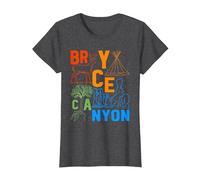 Souvenir du Parc National de Bryce Canyon Utah Bryce Canyon T-Shirt, Femme, Chiné Foncé, L