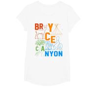 Souvenir du Parc National de Bryce Canyon Utah Bryce Canyon T-Shirt, Fille, Blanc, L
