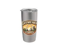 Souvenir du parc national Gateway Arch Missouri Gobelet isotherme en acier inoxydable double paroi